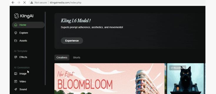 假冒的Kling AI網站