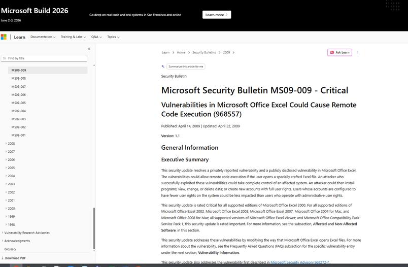 Microsoft Office Excel 遠端程式碼執行漏洞 Microsoft Office Excel 遠端程式碼執行漏洞