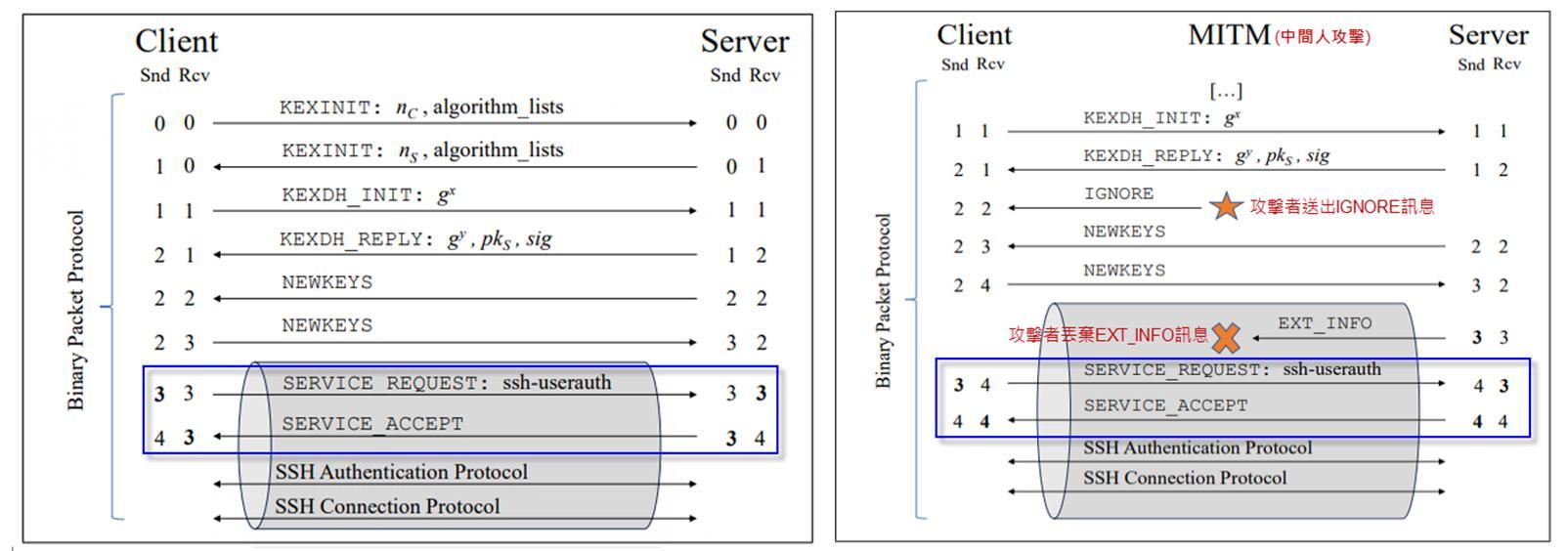 研究人員在二進位封包協定(Binary Packet Protocol)握手(handshake)機制的觀察發現。
