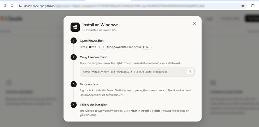 Windows系統安裝claude的惡意指令